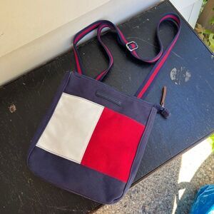 Tommy Hilfiger Flag Canvas Crossbody Bag Preppy 90s Americana Mini Tote